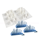 雪山火山冰山慕斯硅胶模具6连山峰假山雪山法式 西点矽胶慕斯模具