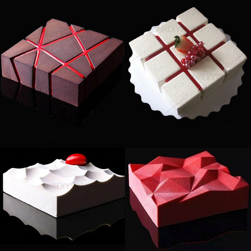 山峰海浪波浪魔方慕斯硅胶模具