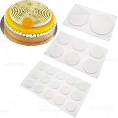 首尔风切块蛋糕蚊香盘螺纹薄片法式甜品硅胶模具慕斯蛋糕矽胶烘焙