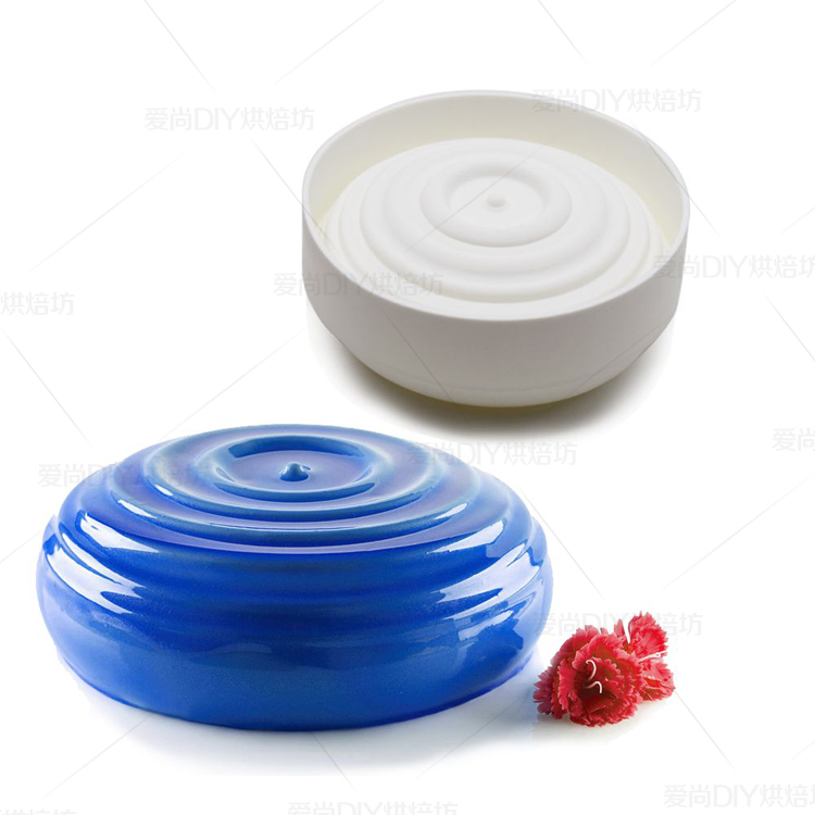 包邮 水滴形硅胶慕斯模具 水波纹涟漪蛋糕法式螺纹甜品烘焙模具