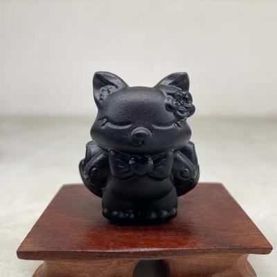 装饰摆设桌面黑曜石天然好记水晶