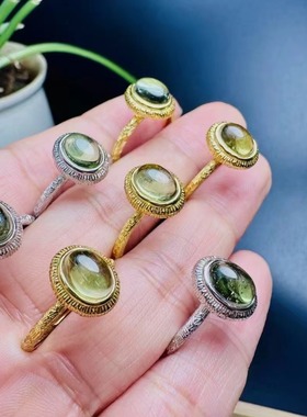 好记水晶捷克陨石戒指s925银镶嵌简约气质高级随机发送朋友礼物