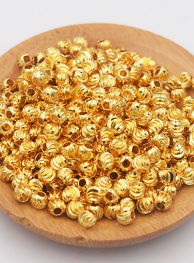 diy进口14k西瓜纹饰品材料小金珠