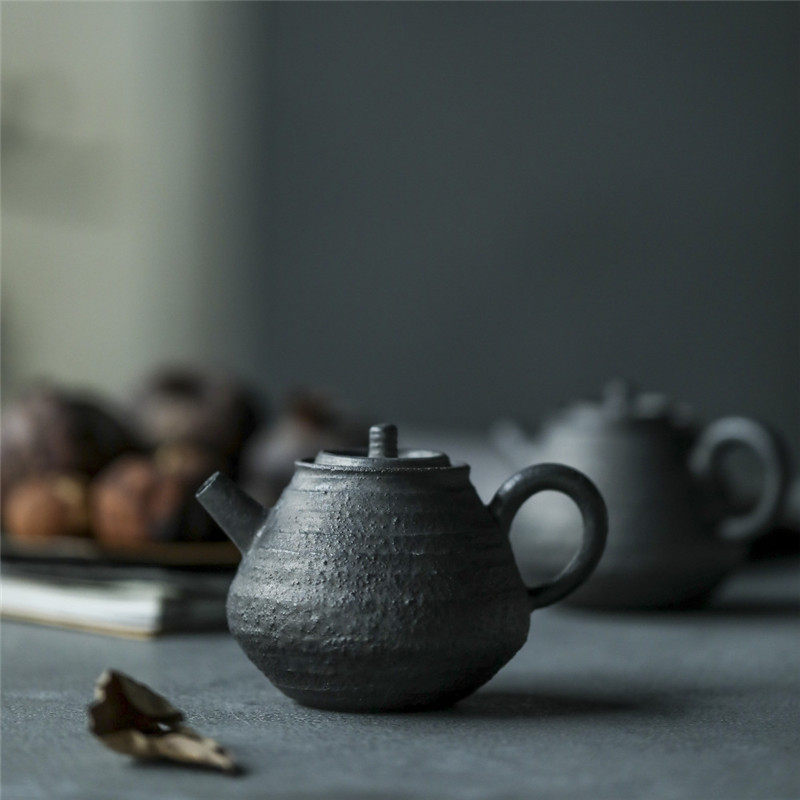 景德镇手工柴烧南蛮薄胎紫砂壶茶壶球孔复古拙朴侘寂风茶具小容量