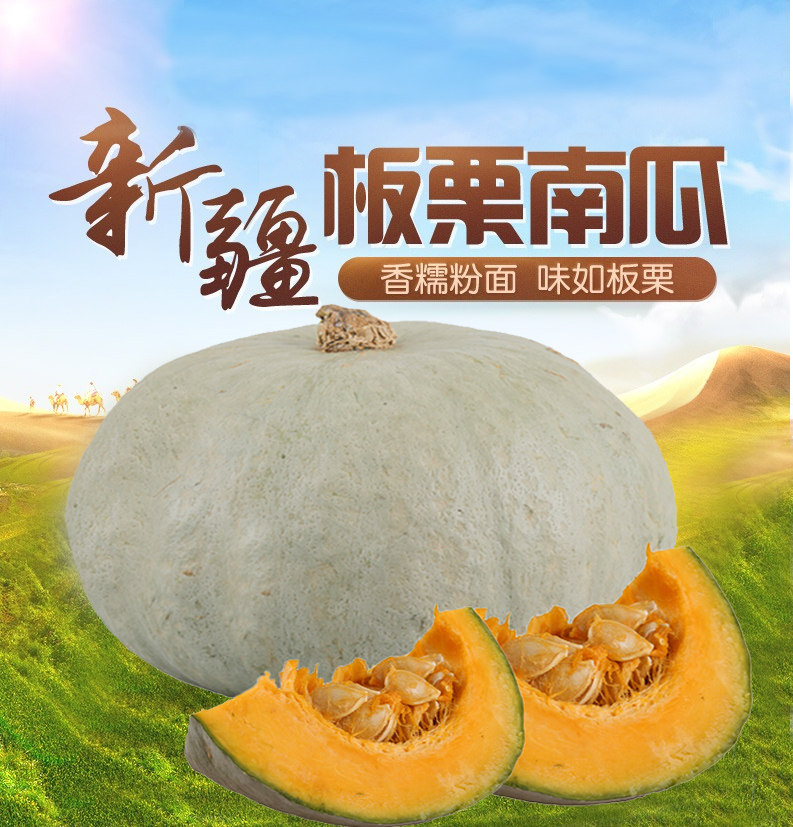新疆沙漠板栗南瓜贵族银栗金丝老南瓜板栗味新鲜5斤宝宝辅食蔬菜