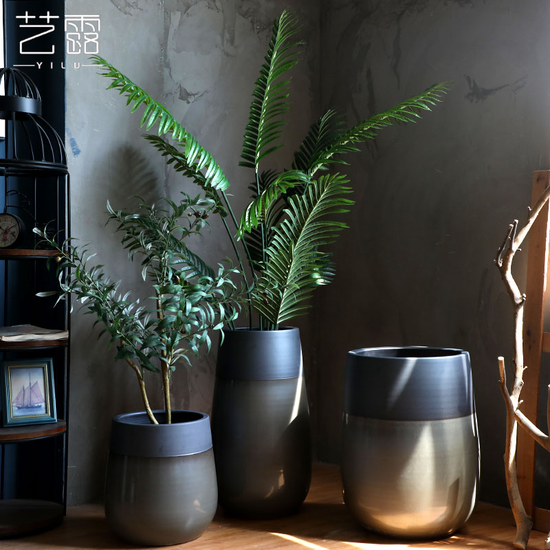 陶瓷现代简约园林北欧风落地花瓶