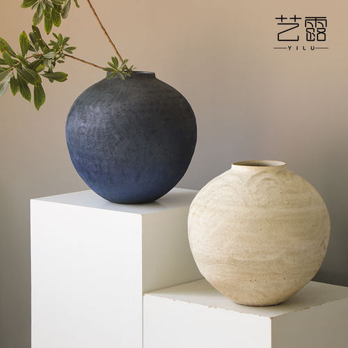侘寂风陶瓷景德镇家居花瓶