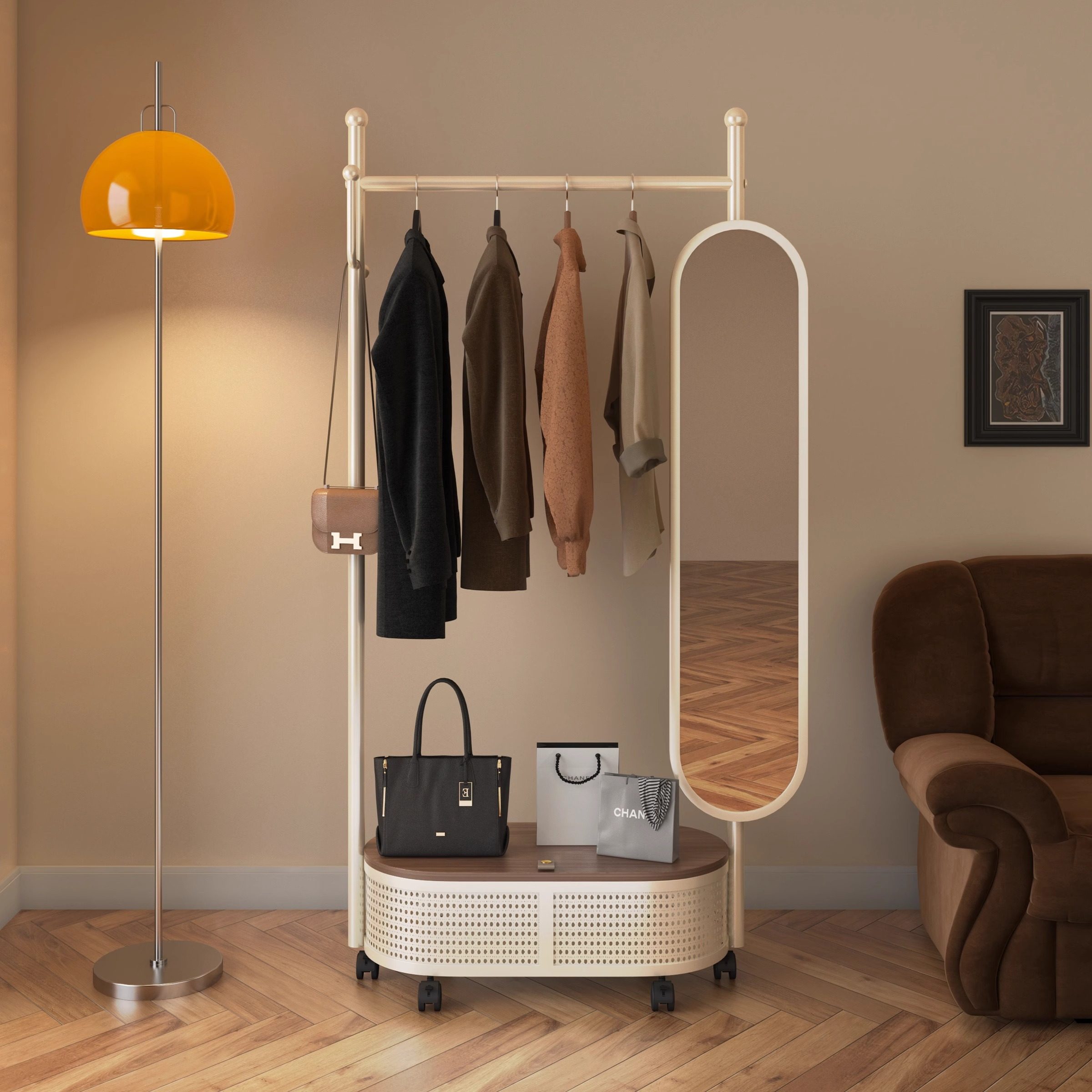 挂衣架落地卧室简易晾衣架子移动家用室内房间衣服衣帽架杆式小型