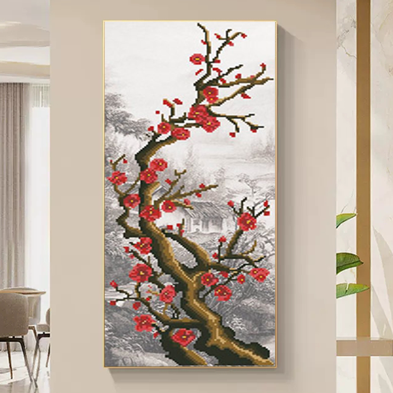 5d梅兰竹菊2024钻石画新款客厅非满钻手工点贴钻砖石粘十字绣2024