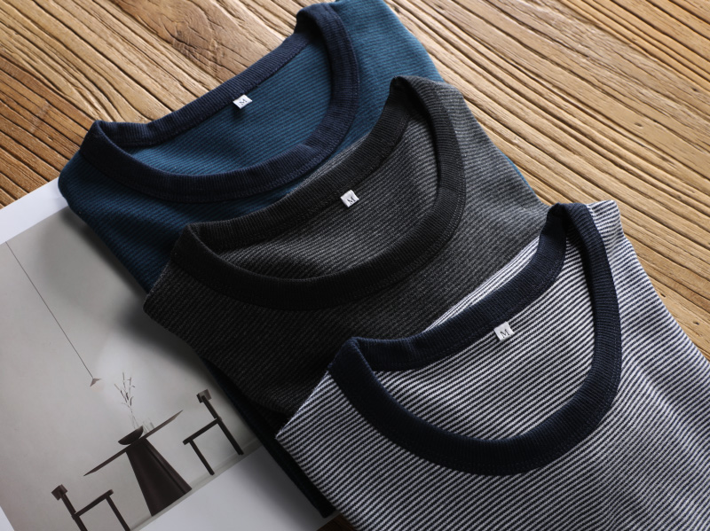 长袖通勤男细条纹纯棉柔软亲肤