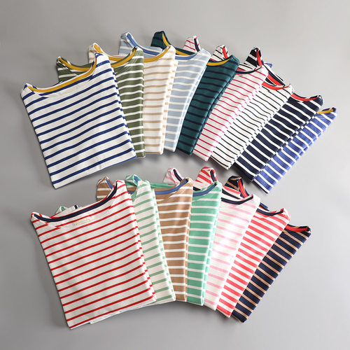 海锚家多色条纹海魂打底衫春秋新