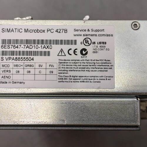 议价6ES7647-7AD10-1AX0 SIMATIC Microbox PC 427B工控模块维修