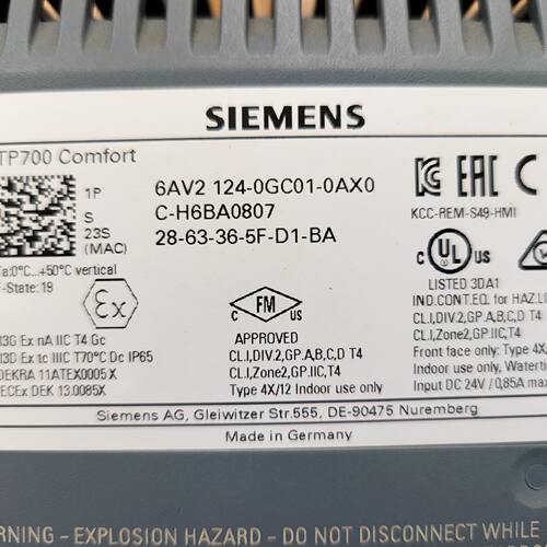 议价6AV2124-0GC01-0AX0 TP700 Comfort 工业工控触摸屏维修