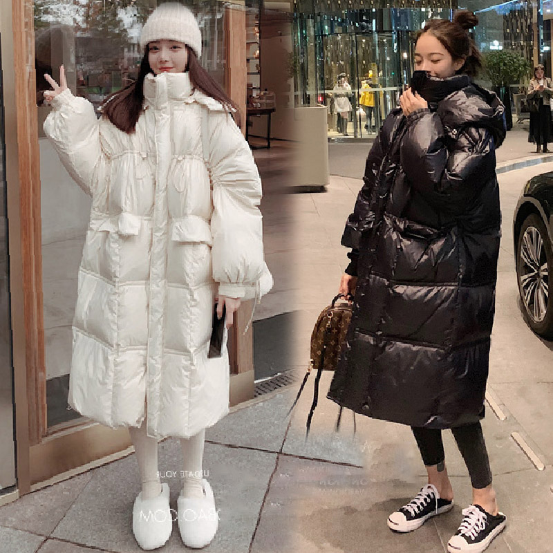 大码女装中长款宽松遮肉大衣冬装韩版过膝外套时尚立领保暖服