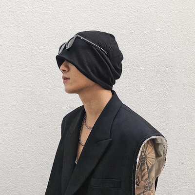 薄款大头围显脸小针织堆堆帽子男