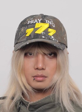 WORLDWIDE/美式复古街头小众潮牌迷彩鸭舌帽子男大头围棒球帽子女