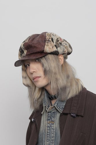 日系复古小狗棕色大头围贝雷帽