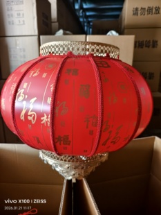 新款太阳能羊皮灯笼2024别墅大门口阳台庭院乔迁挂饰吊灯大红灯笼