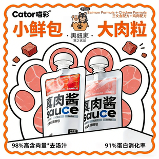 Cator喵彩can真肉酱猫零食湿粮包鸡肉口味100g小鲜包大肉粒黑妞家