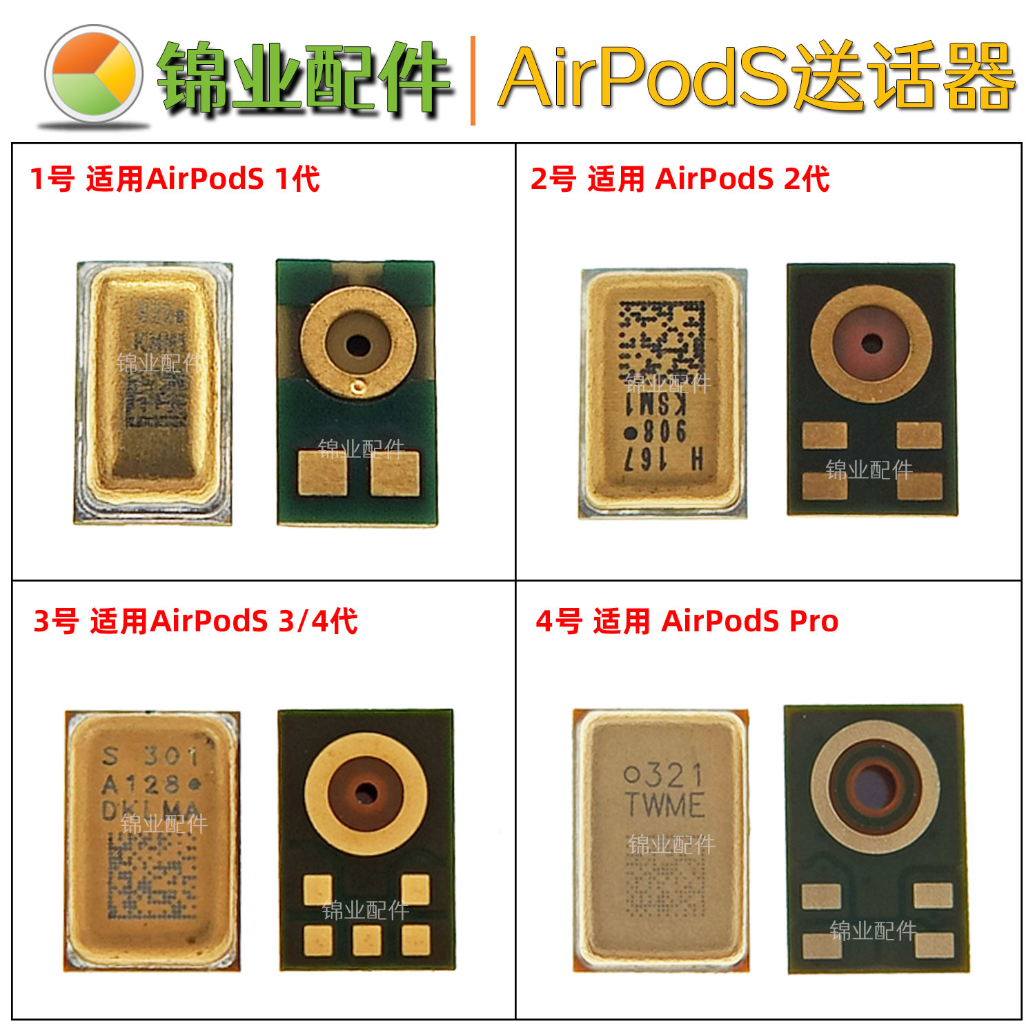 适用AirPods1 Pro 2代 3代无线蓝牙耳机送话器 主板麦克风 小咪头