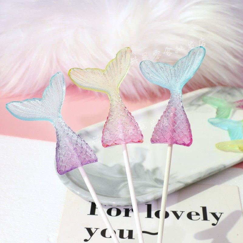 鱼尾棒棒糖果礼盒12支装 圣诞节送女友儿童礼物 蛋糕装饰包邮