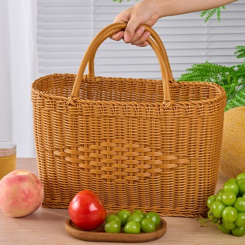 手工编织购物篮野餐篮