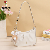 啄木鸟包包女2025新款 小众时尚 百搭单肩包褶皱云朵包高级感腋下包