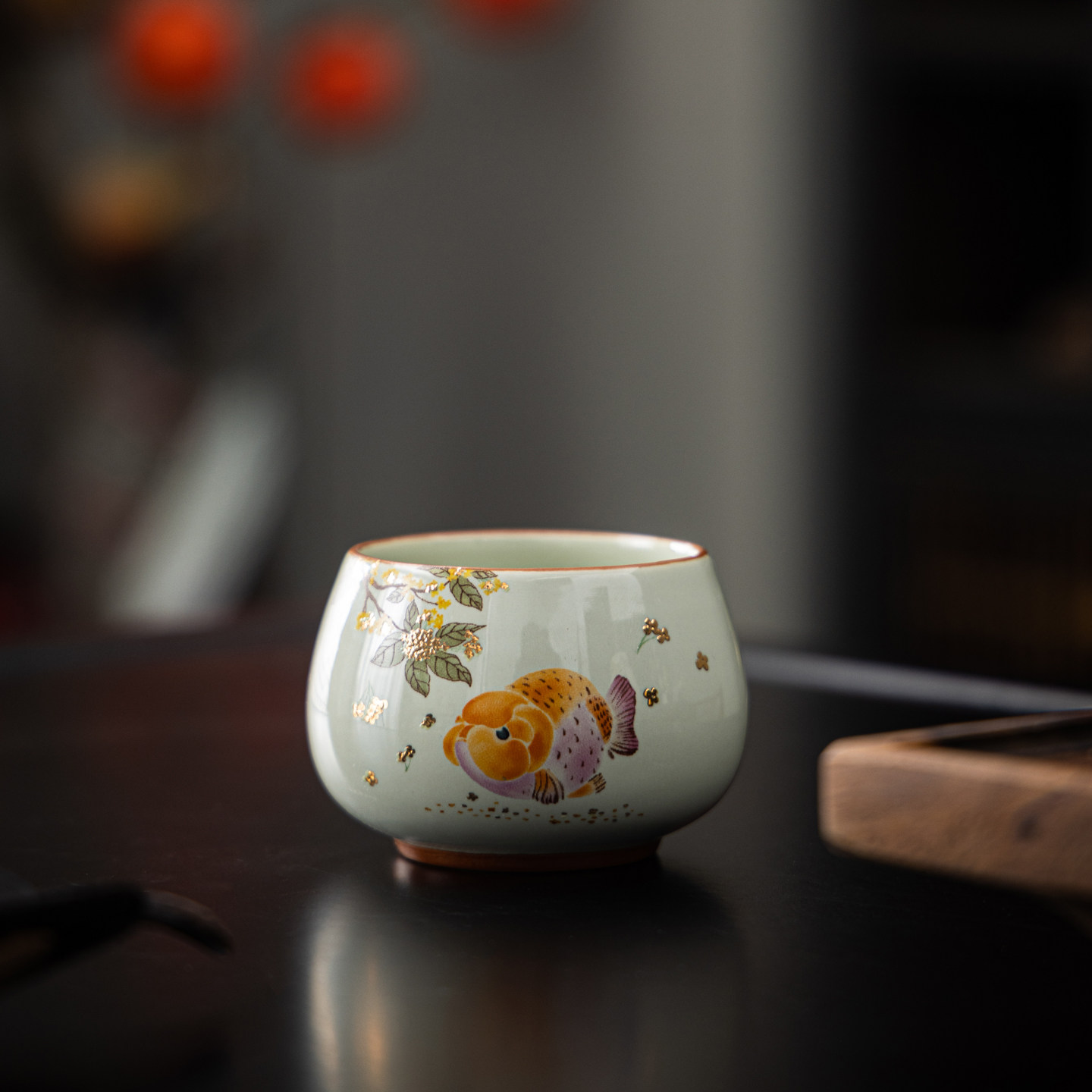 草木灰金鱼茶杯主人杯品茗杯功夫茶杯茶器单杯陶瓷新中式大容量,餐饮具,茶杯,淘宝优惠券,粉丝福利购,淘宝优惠卷