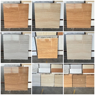 客厅卧室书房800x800抛釉亮光面灰木纹地砖鞋子服装店奶油黄瓷砖