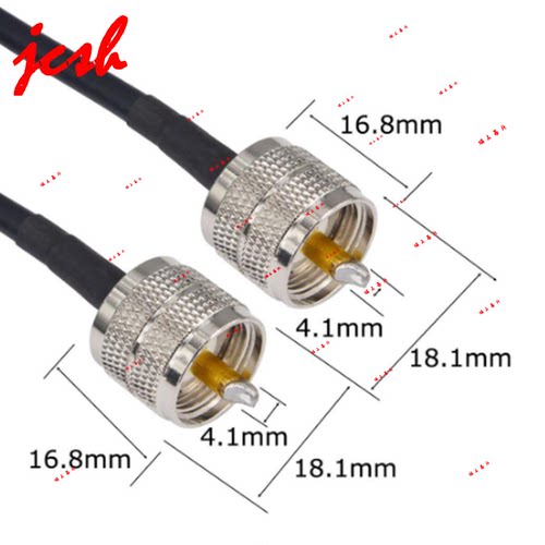UHF-J 公对公 PL259 射频RF 50-3 RG58/U 延长F/F定制连接线