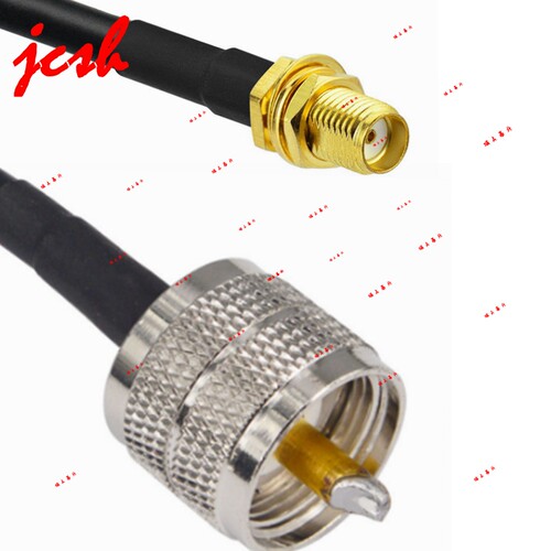 UHF-J PL259 M公转SMA-KY母外螺内孔全铜RG58 50-3射频RF连接线