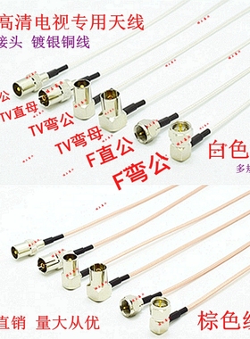 HDTV/F/直/弯公母全铜IEC9.5电视机顶盒高清数字卫星信号延长天线
