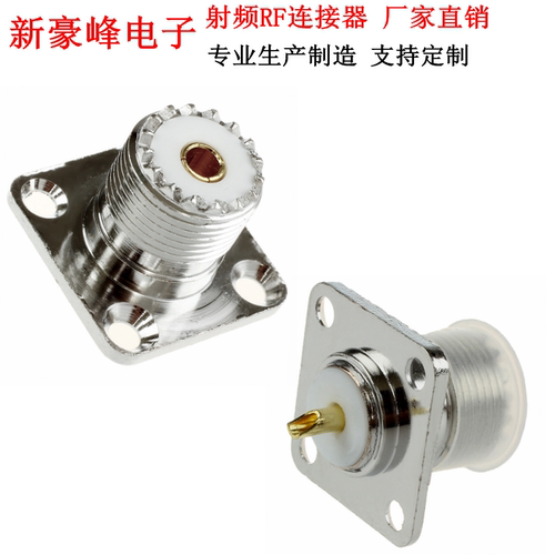 射频RF法兰UHF KF SO239 SL16 M母面板PCB固定摩托车载方板转接头