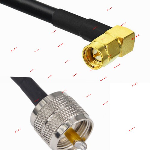 UHF-J PL259 M公转SMA-JW90度直角弯公全铜RG58 50-3射频RF连接线