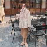 现货2021皮毛一体仿兔毛刷花119-866-P155K218，女装皮草，叁秋一裳