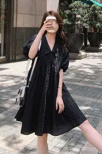 2021夏新款 重工肌理感压花连衣裙 030-119-P95  K148图片