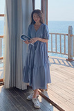 现货三个颜色V领法式收腰显瘦连衣裙119-8050-P85K138，女装连衣裙，叁秋一裳