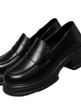 胖东来山姆新款学院风乐福鞋女粗跟女鞋2026春季新款厚底复古玛丽