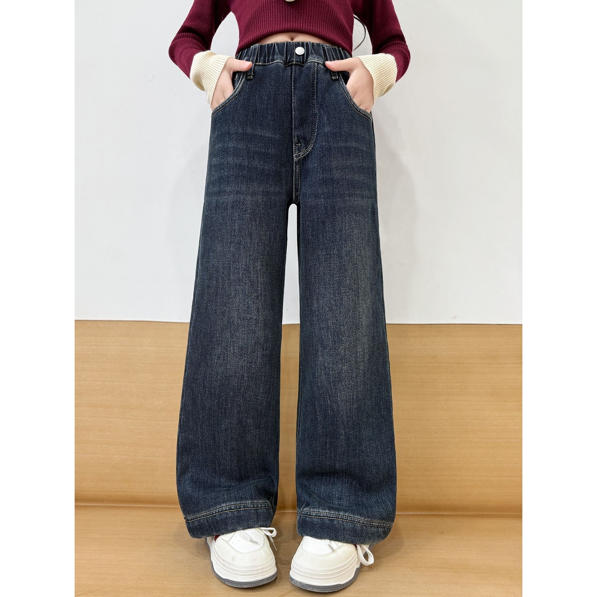 胖东来山姆女童裤子春秋2026新款洋气大童牛仔裤宽松直筒春季儿童,童装/婴儿装/亲子装,儿童牛仔裤,淘宝优惠券,粉丝福利购,淘宝优惠卷