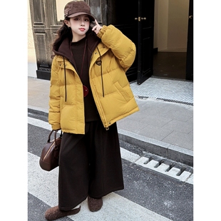 胖东来山姆女童假两件羽绒服冬装新款大童装儿童加厚白鸭绒保暖连