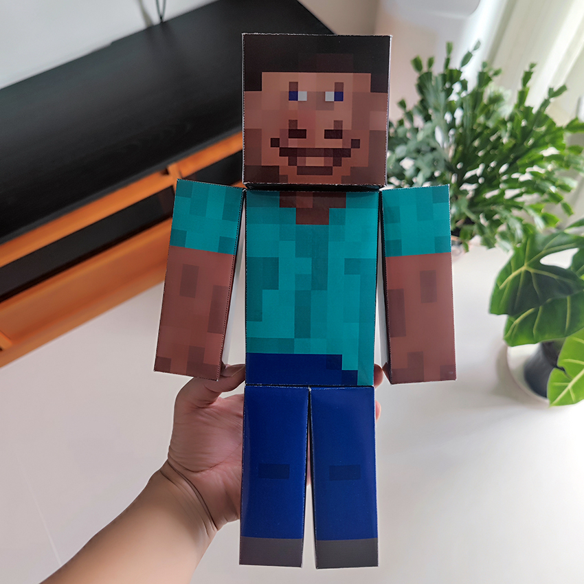 可动大版高32CM史蒂夫纸模型人仔