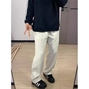 运动裤 cleanfit花灰色卫裤 子休闲直筒美式 男春秋潮牌垂感高级感裤