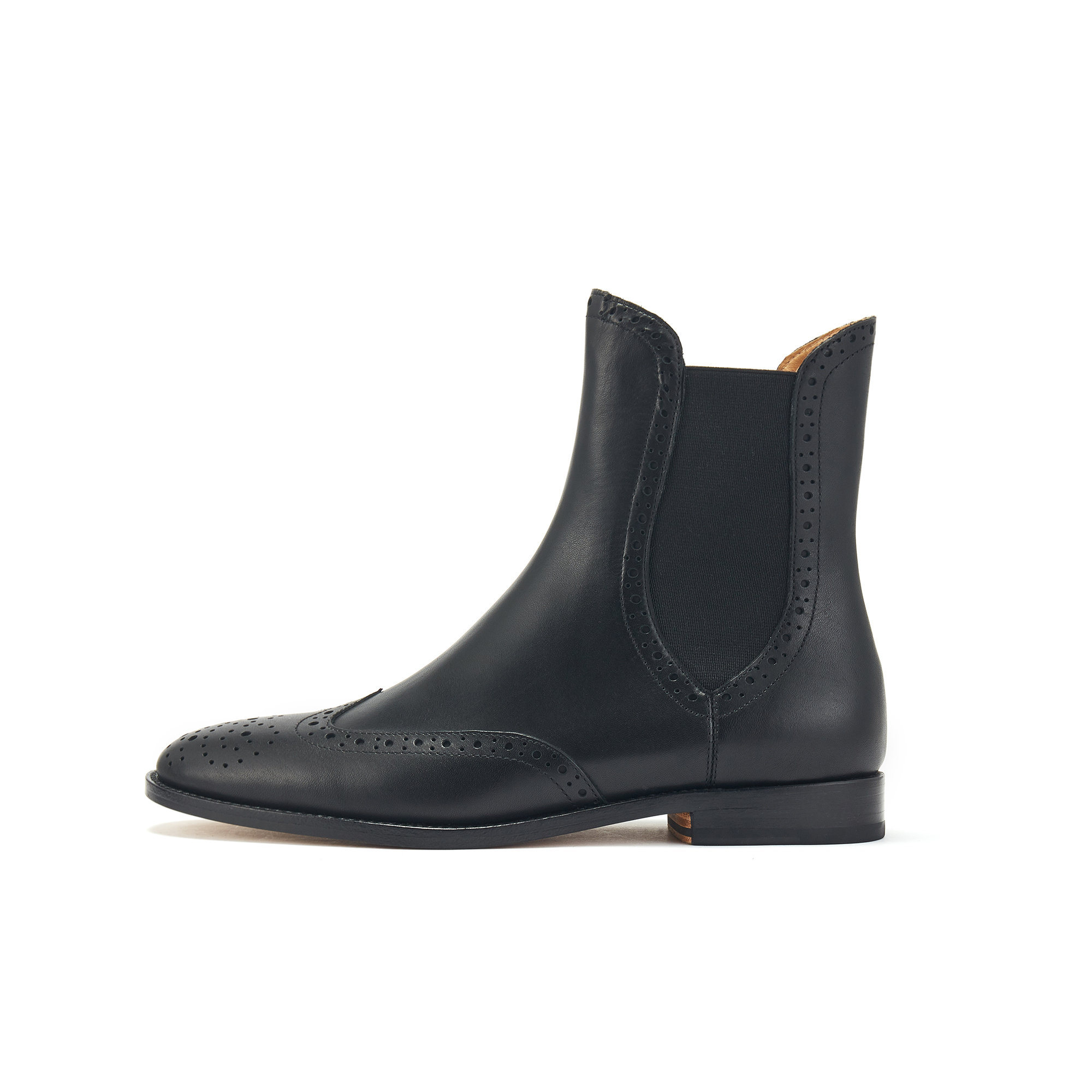 REIKIPETALS切尔西靴布洛克雕花