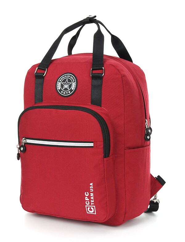 cots时尚新款女士双肩背包防泼水休闲撞色欧美时尚潮流简约2708