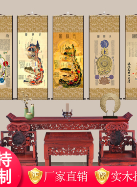 丝绸卷轴挂画高清可定制