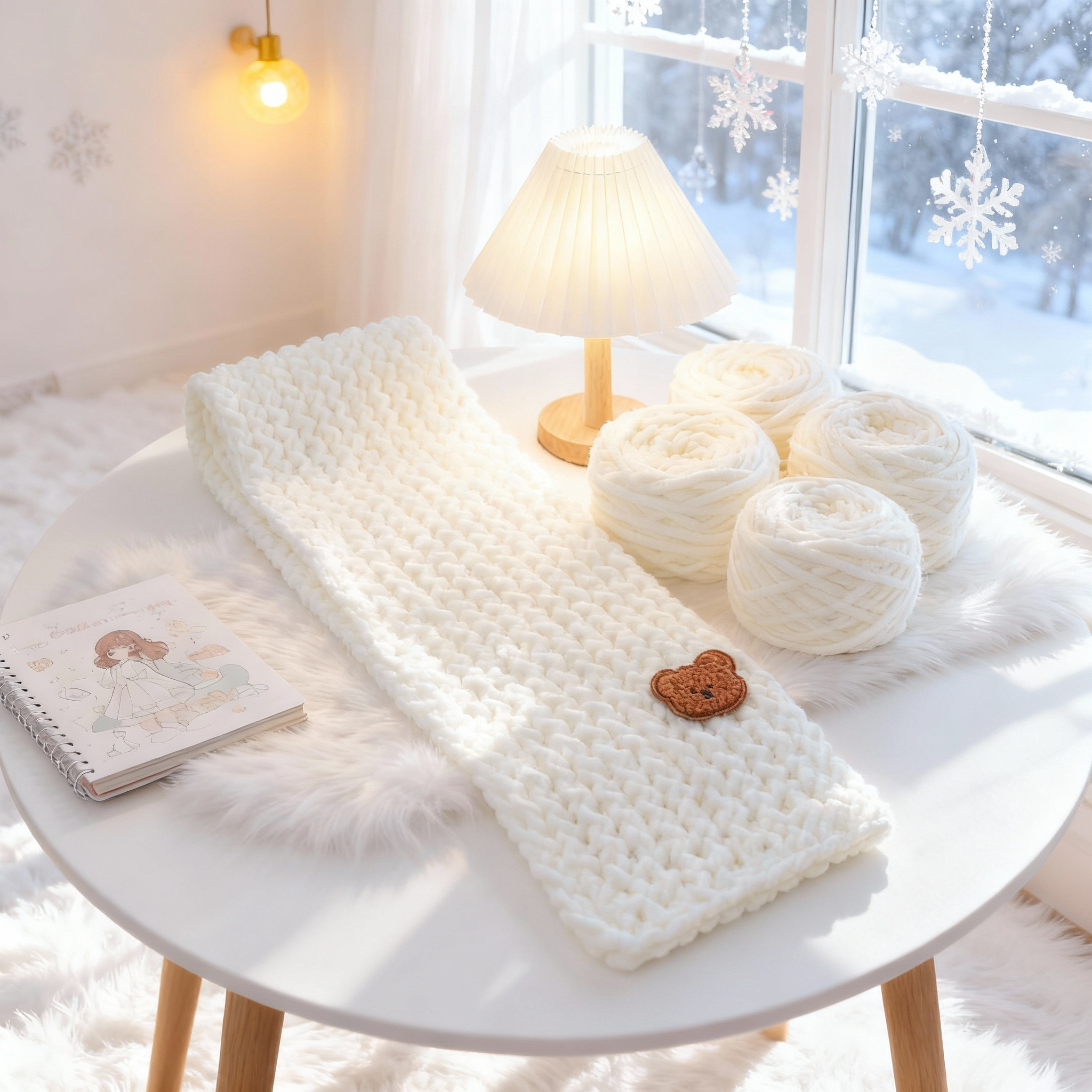 围巾手工diy毛线送男友