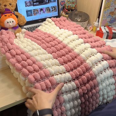 手工编织球球毯子毛毯球球毯子