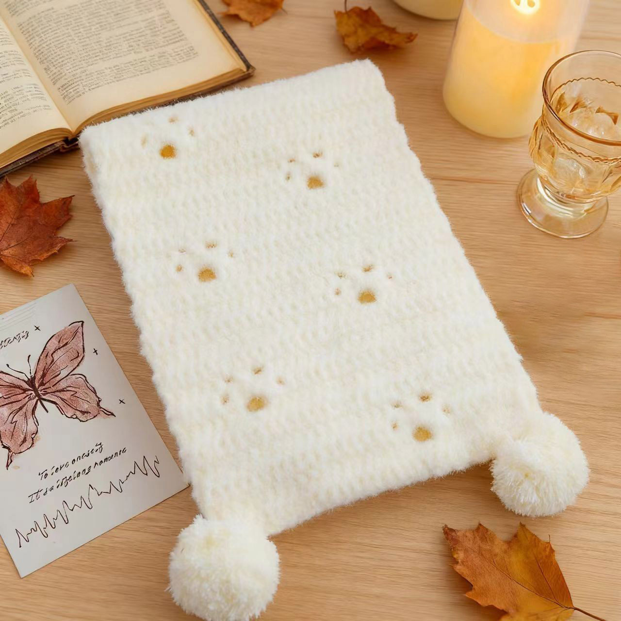 猫咪踏雪diy围巾材料包礼物