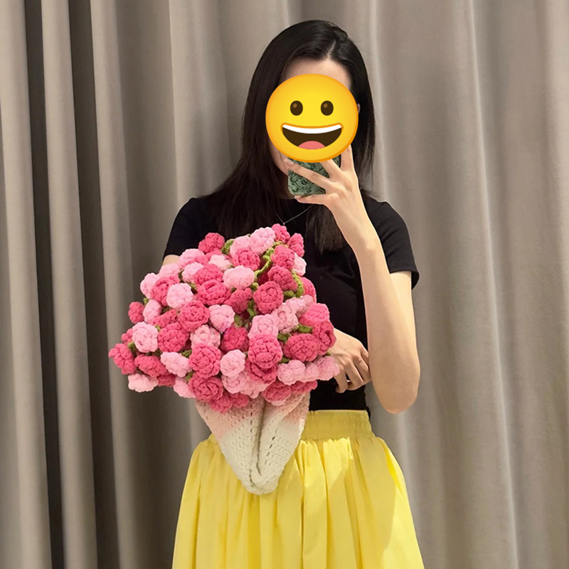 玫瑰花毯子diy材料包礼物