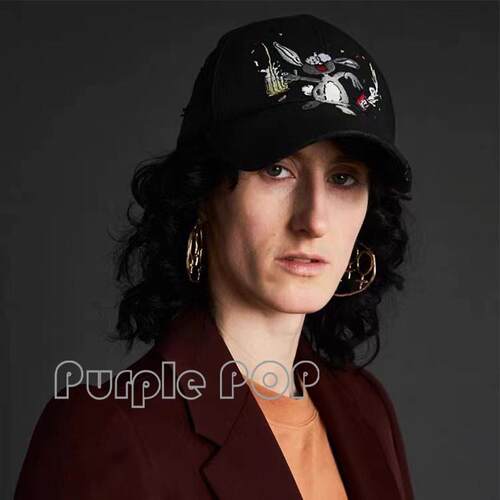 POP正品买手店Martine rose 23秋冬新款水洗破坏兔八哥刺绣棒球帽